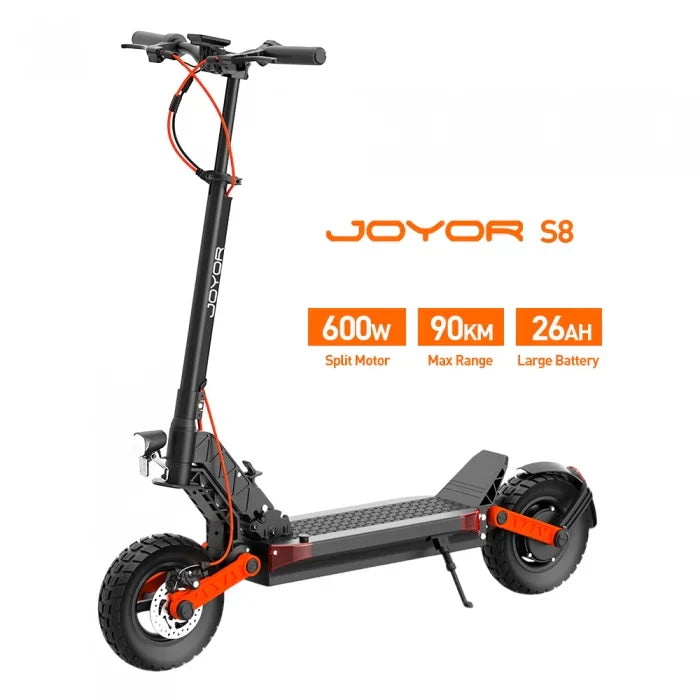 Składana hulajnoga elektryczna Joyor S8, silnik 600W, bateria 48V 26AH, 10-calowe opony, maks. prędkość 25km/h, zasięg 90km